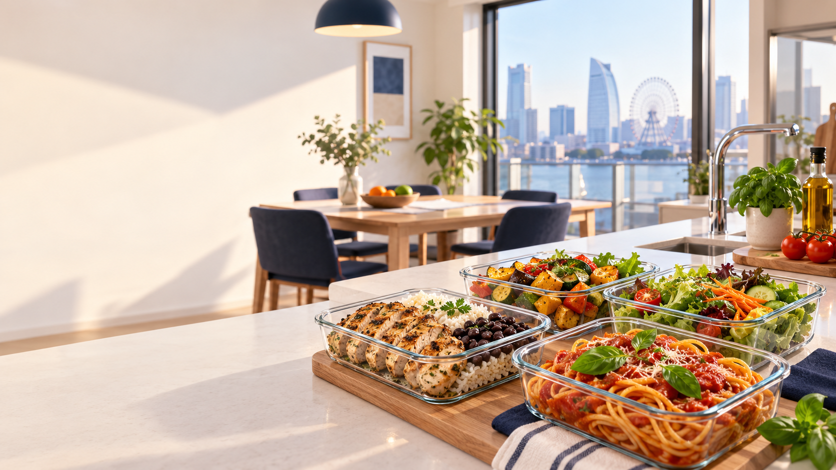 A bright clean apartment with freshly prepared Brazilian and Italian meals